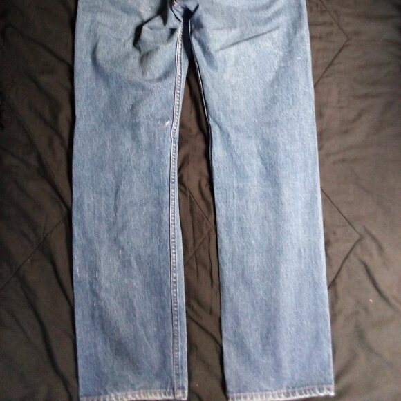 Vintage 80s Levi's 501 Preshrunk Denim Blue Jeans 34x36 - Picture 7 of 10